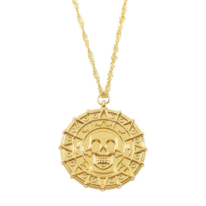 Pirates of the Caribbean Jack Sparrow Aztec Skeleton Skull Heads Toy Coin Medallion Cosplay Prop- Vintage Items