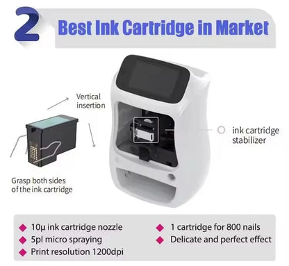 2026 Automatic Smart DIY Digital Nail Art Printer Machine Touch Screen AI Professional 3D Nail Printer