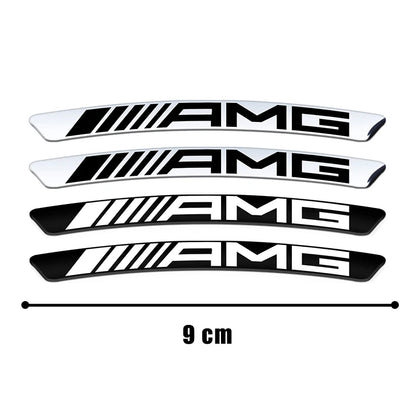 4Pcs Wheel Hub Stickers Wheel Rims Aluminium Decoration Strips For Mercedes Benz AMG GLC GLA GLB GLE GLS CLA W204 W205 W169 W176
