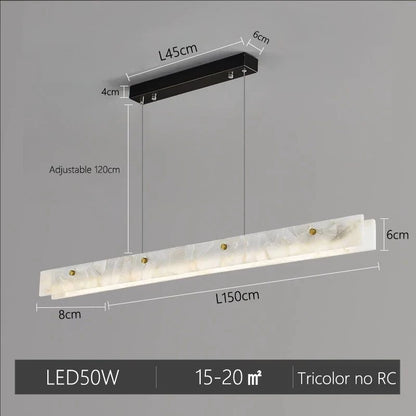 Natural Marble Pendant Light LED Minimalist Chandelier Hanging Ceiling Fixtures for Kitchen Island Dining Room Bar