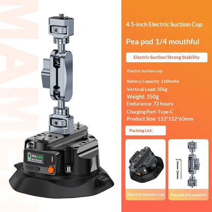 4.5 Inch Electric Suction Cup Camera Mount Auto Refill Car Holder for GoPro DJI Action Camera Insta360