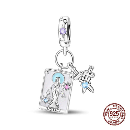 100% 925 Sterling Silver Tarot Collection Pendant DIY Hourglass Beads Fit Pandach Original Bracelet Women Jewelry Birthday Gift
