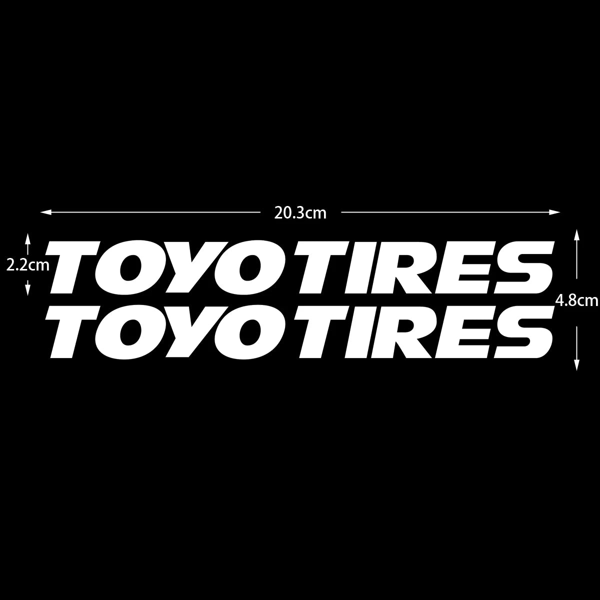 Car Sticker Toyo Tires Logo Windscreen Rear Windshield Hollow Letters Reflective Decals Bumper Door Helmet Modified Accessories