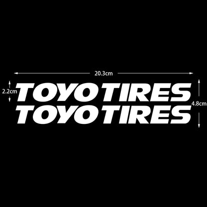 Car Sticker Toyo Tires Logo Windscreen Rear Windshield Hollow Letters Reflective Decals Bumper Door Helmet Modified Accessories