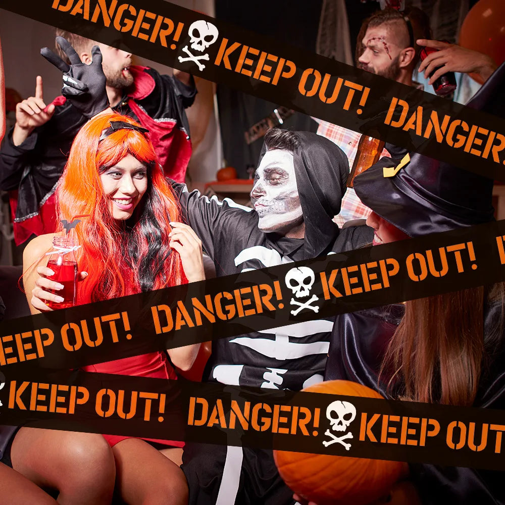 Halloween Decoration Tape,Warning Line,Warning Tape Signs,Window Wall Danger Decoration Props