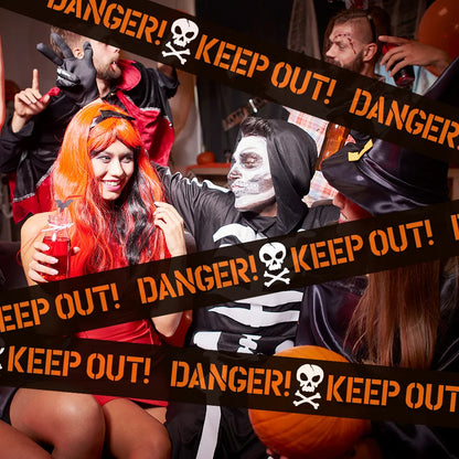 Halloween Decoration Tape,Warning Line,Warning Tape Signs,Window Wall Danger Decoration Props