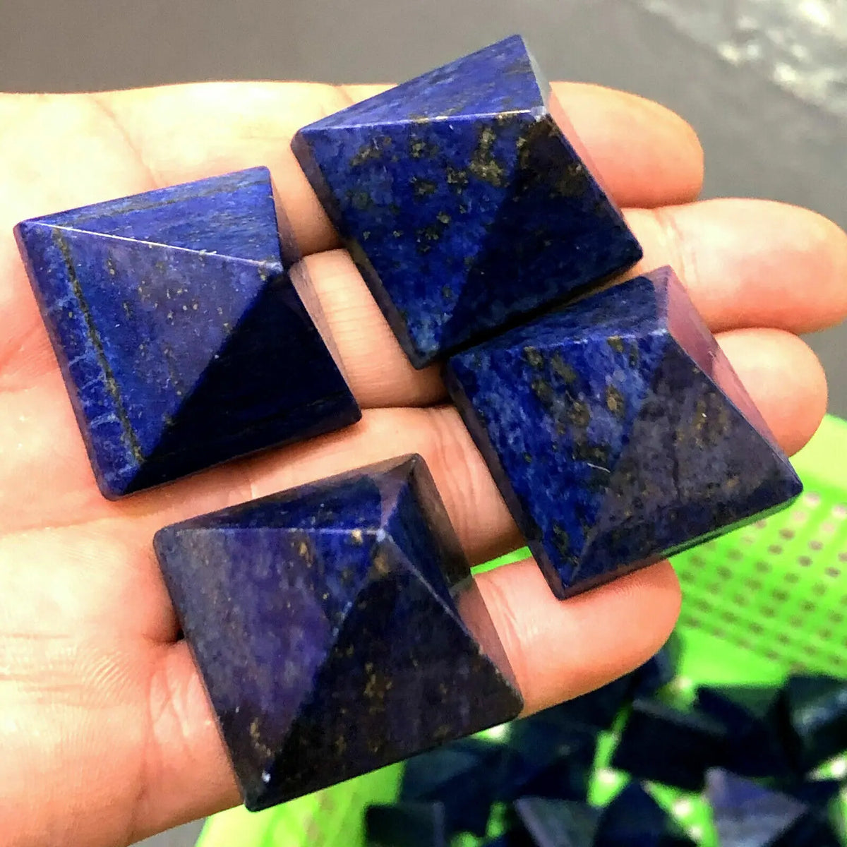 AAA +Top Pure Natural Lapis Lazuli Pyramid Crystal Chafen Quartz Wand Healing 1pc30-80mm