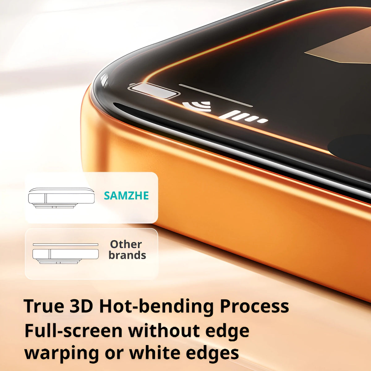 SAMZHE 3D Hot-bending Tempered Glass For iPhone 17 ProMax 16Pro HD Full Coverage Screen Protector Film For 0.23mm Ultra-thin