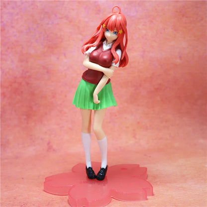 18CM The Quintessential Quintuplets Ichika Nino Miku Yotsuba Itsuki JK Uniform PVC Action Figure Collectible Model Surprise Gift