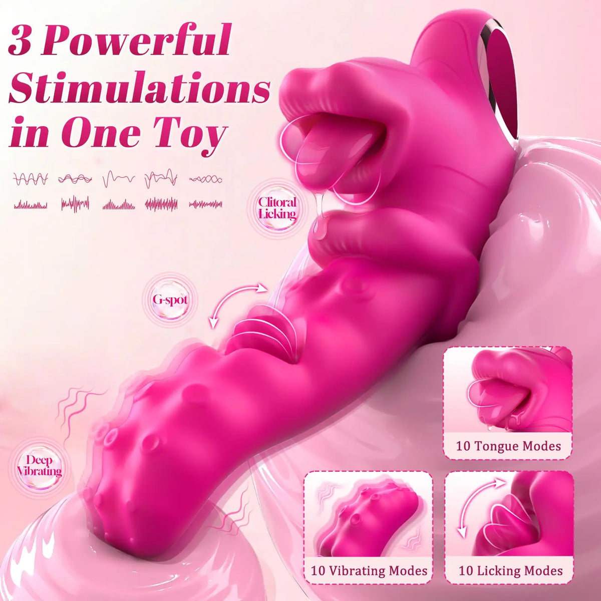 SENSIVO 3 in 1 Tongue Licking Vibrator Couples Sex Toys for Women G Spot Dildo Stimulator Female Masturbation Adult Sex Toys 18+