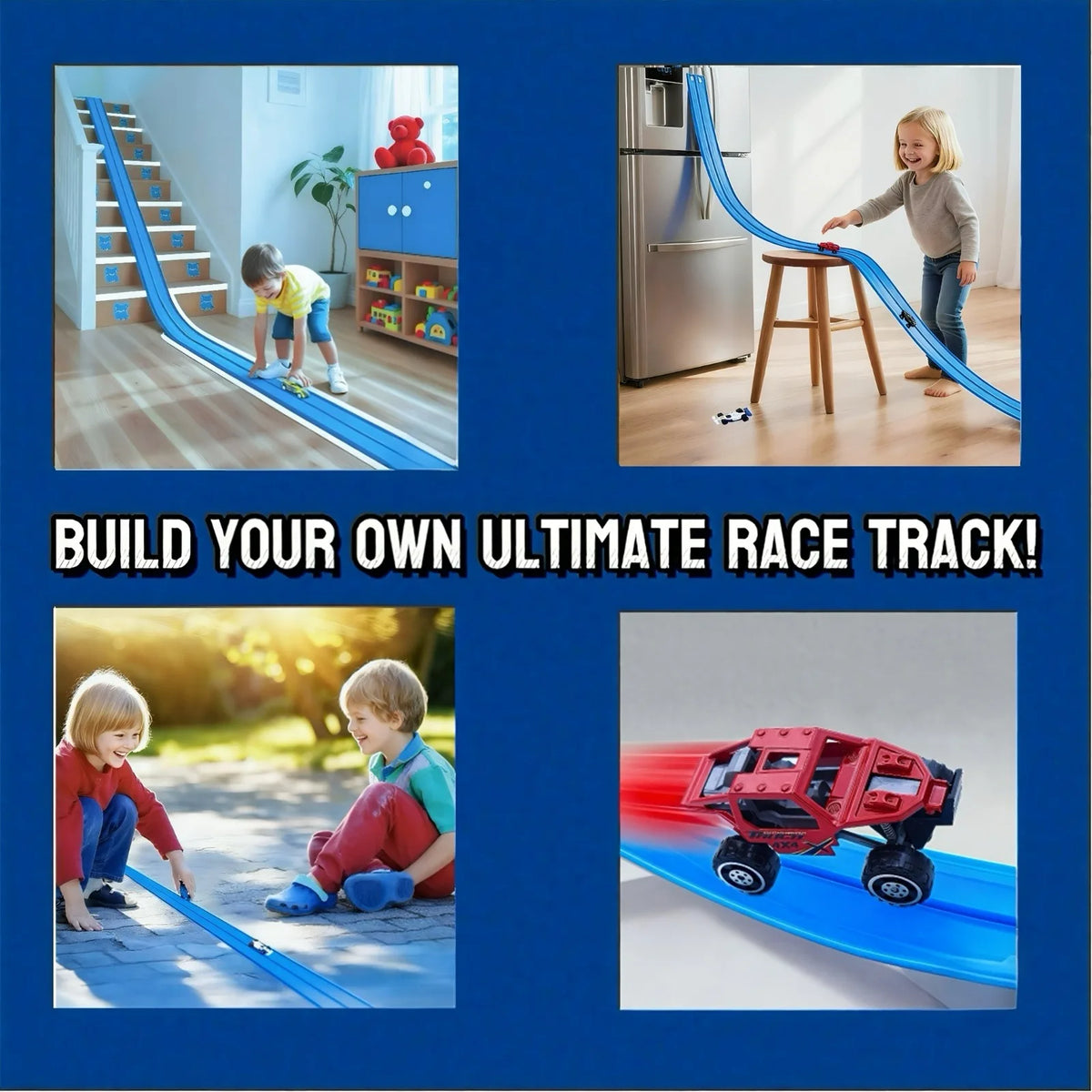 Parent Child Interactive Racing Car Flexible Track Roll Up Double Track Suction Cup Screen Free Educational Kids Gift