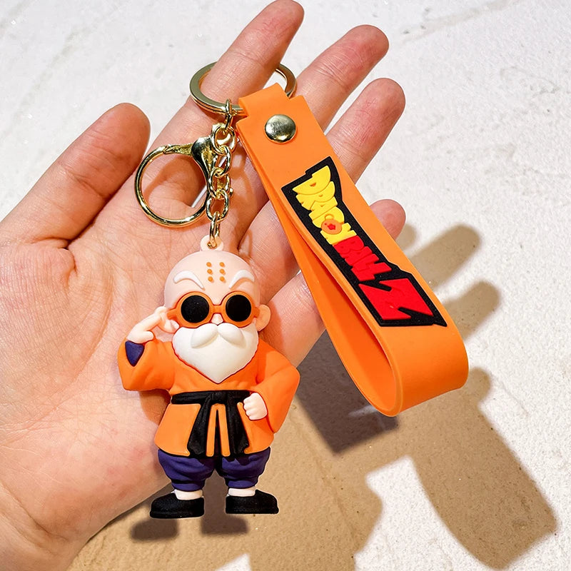 Anime Dragon Ball Keychain Ewelry Son Goku Vegeta Piccolo Action Figures Cute Keyring Bag Pendant Car Ornament Accessories Gifts
