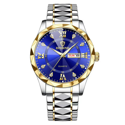 Male Mens Quartz Watches Top Brand Luxury Business Waterproof Luminous Large Dial Men Wristwatches Sports Stainless Steel Watch