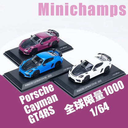 Minichamps 1:64 Cayman GT4 RS simulation limited alloy car model, children's birthday toys gift trendy accessories.