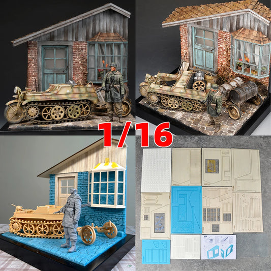 Assembly Architectural Building Single-Family Home Bungalow Rural Housing House Diorama Miniature Scale Model Kit 1/16