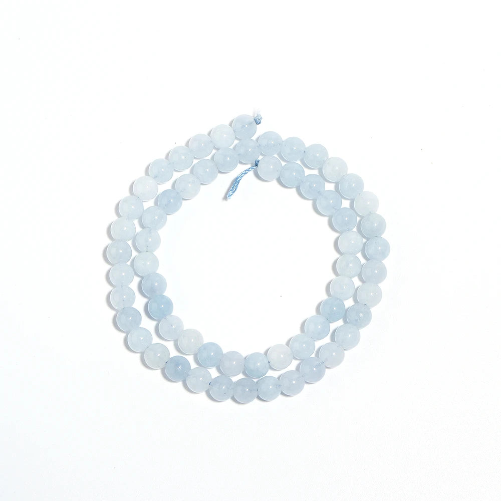 Natural Aquamarines Stone Beads 4 6 8 10mm Light Blue Round Loose Stone Beads For Jewelry Making DIY Bracelets Necklace Supplies