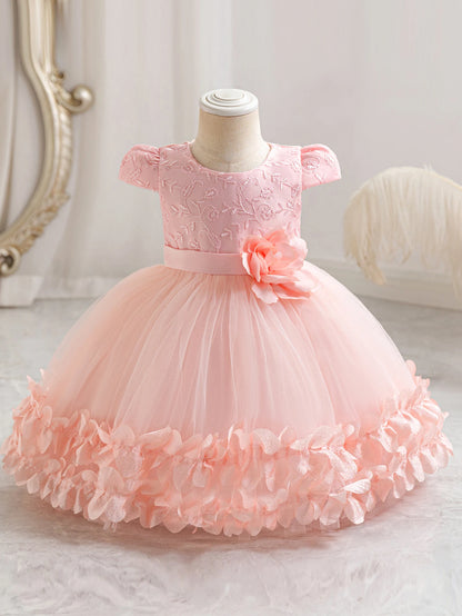 Girls' performance dress three-dimensional lace princess dress Festival fluffy skirt gauze dress dress dress dress flower girl d