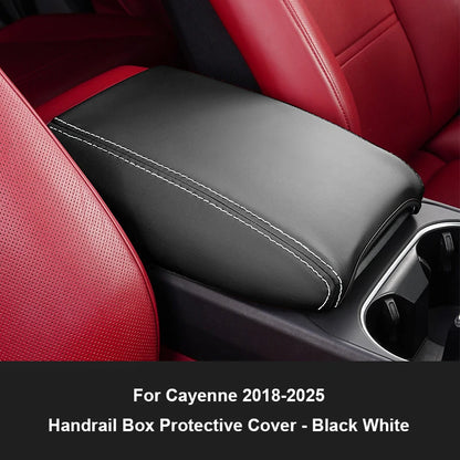For Porsche Cayenne 2018-2025 Macan 2014-2025  PU Leather Car Armrest Box Protector Cover Central Control Interior Accessories