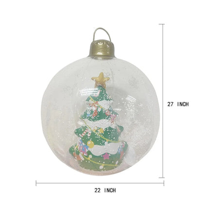 24inch Inflatable Christmas Ball Ornaments, Pvc Snowman Inflatable Christmas Decorative Balls, Suitable for Outdoor Yard, Front Porch, Swimming Pool (Christmas Tree) Inflatable Christmas Ball Decorations