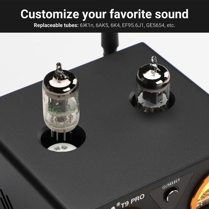 AIYIMA Audio T9 Pro Stereo Vacuum Tube Amplifier Bluetooth 5.1 QCC3040 Aptx USB DAC COAX OPT HiFi Home Digital Amp VU Meter 100w
