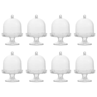 5/20Pcs Mini Candy Cupcake Stand Holder with Clear Lid Chocolate Dessert Display Tray Wedding Kids Birthday Party Decor Supplies