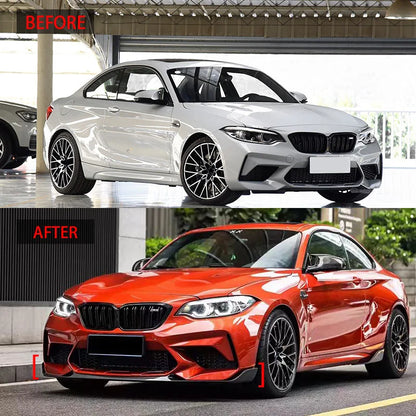 3pcs 2015 To 2021 For BMW F87 M2 CS Coupe MP Style Front Bumper Lip Diffuser Spoiler Lip Bumper Guard Splitter Body Kit