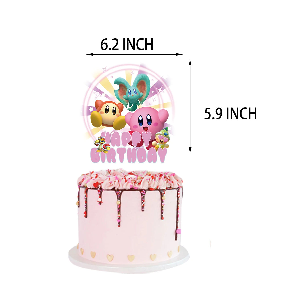 Hot kawaii Star Kirby Birthday Party cutlery plate Disposable Banner Cake Topper Hanging Flag Kirby‌ Balloon Birthday Decoration