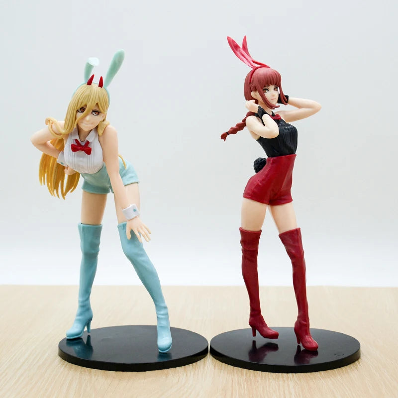 Chainsaw Man Power Bunny Girl Anime Figure Makima Action Figure Hayakawa Aki/Higashiyama Kobeni/Denji/Reze Figure Model Doll Toy