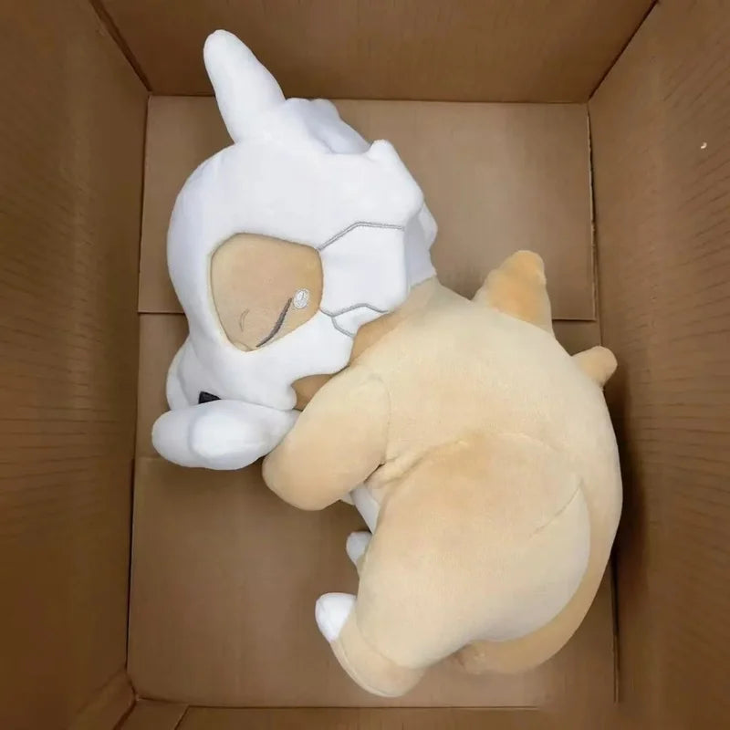 32cm Anime Sleeping Cubone Dinosaur Head Mask Plush Toy Soft Pillow Room Decorative Seat Cushion Cute Companion Comfort Doll
