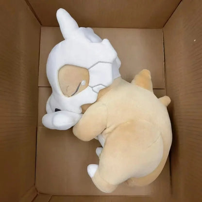 32cm Anime Sleeping Cubone Dinosaur Head Mask Plush Toy Soft Pillow Room Decorative Seat Cushion Cute Companion Comfort Doll