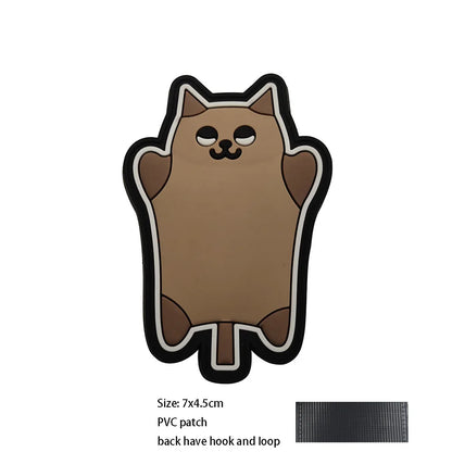 New Outdoor Bag Accessories: Satirical Cat Badge Graffiti Cat 3D PVC Magic DIY Bag Stickers Backpack Hook and Loop Patch