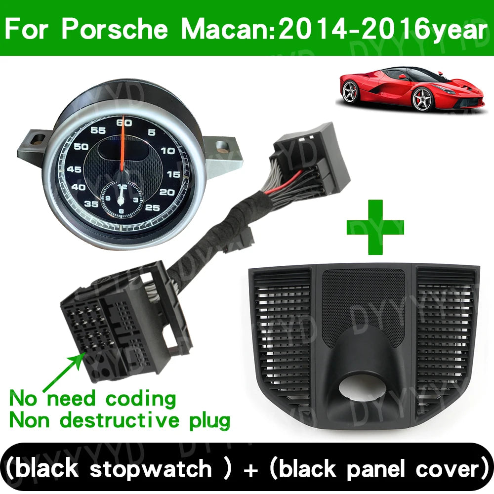 For Porsche Macan 95B 2014-2023 Stopwatch Compass Chrono Clock Watch Instrument Panel Cover Car Interior Dashboard Accessories