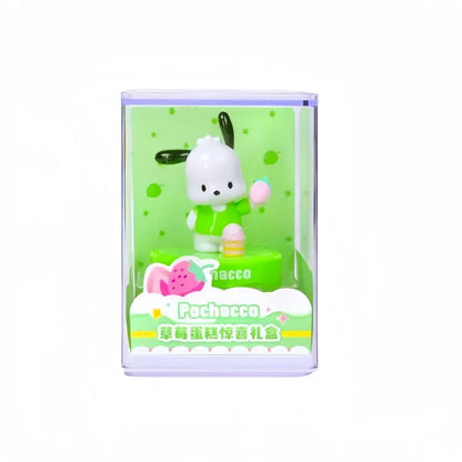Sanrio Strawberry Cake Surprise Gift Box Series Hello Kitty Kuromi Dolls Figures Desktop Model Ornament Toy Gift