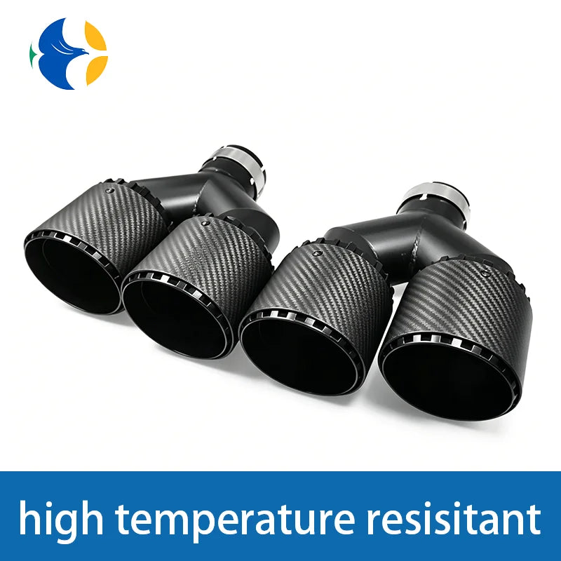 1Piece Upgrade Y Shape Double Outlet Matte Carbon Fiber For Modified Accessories Exhaust Tip Car Decoration Muffler Nozzle Pipe