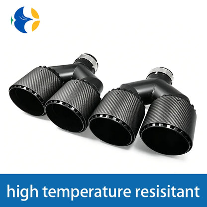 1Piece Upgrade Y Shape Double Outlet Matte Carbon Fiber For Modified Accessories Exhaust Tip Car Decoration Muffler Nozzle Pipe