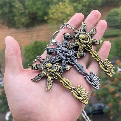 Residents Evils 8 Village Key Chains Vintage Six-Winged Unborn Key Pendant Keychain for Women Men Keyring Jewelry