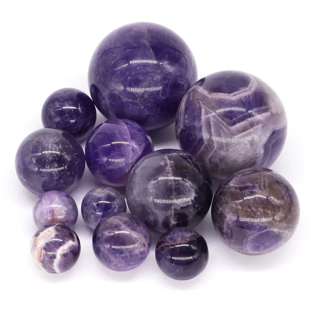 16mm 18mm 20mm 25mm 30mm 40mm Balls Natural Stone Amethyst Crystal Sphere Reiki Healing Mineral Specimen Globe Chakra Home Decor
