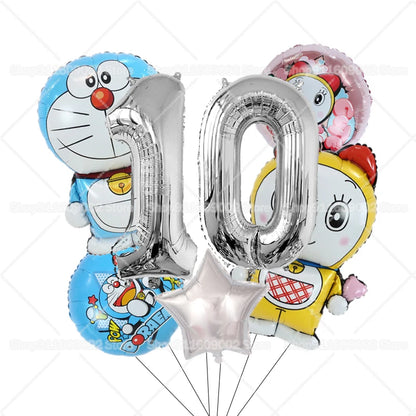 Doraemons Number 1-10 Balloons Girls Boys Birthday Decorations Baby Shower Gender Reveal Balloon Party Supplies Kids Toys Gift