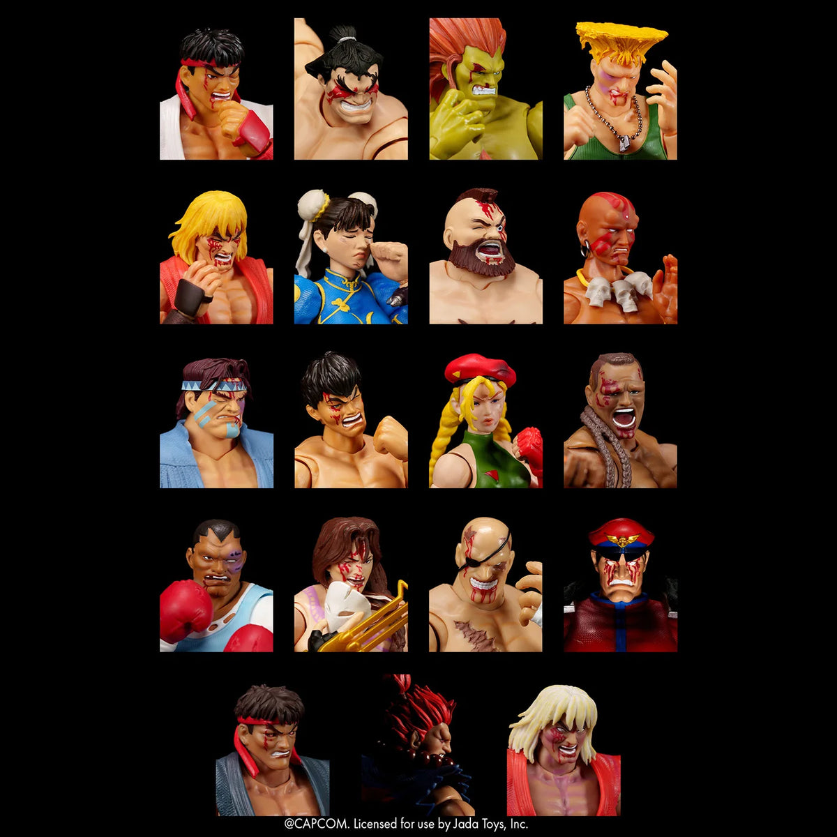 Jada Toys street fighter you lost Set – 19 Battle - Damaged Heads