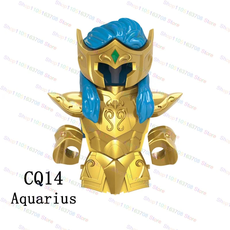 Saint Seiya Japanese Anime Cartoon Bricks Dolls Aiolia Aiolos Model Toys Building Blocks Figures Assembly Toys Gifts CQ11-22