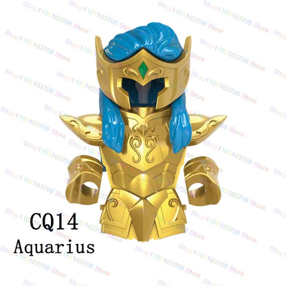Saint Seiya Japanese Anime Cartoon Bricks Dolls Aiolia Aiolos Model Toys Building Blocks Figures Assembly Toys Gifts CQ11-22