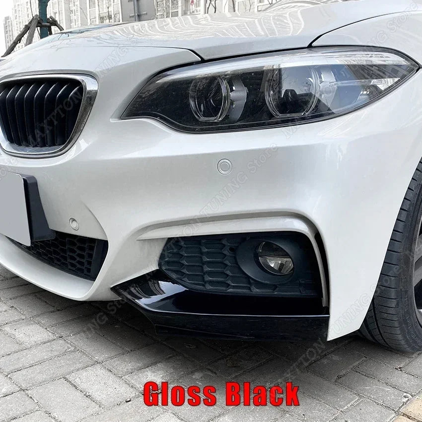 For BMW F87 M2 F22 F23 220i 228i 230i M235i M240i M Sport Headlight Eyebrow & Front Bumper Spoiler Wind Knife Splitter 2014-2022