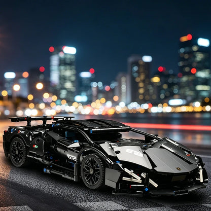 1280PCS Black Samurai Remote Control Sports Car Model DIY Building Blocks Racing Puzzle Toy for Children Gift