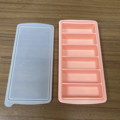 Silicone Ice Mold A box Of Six Bars With A Lid Ice Tray Home Long Tumbler Kitchen Ice Model Juice Mixers Ice-cream Use Dessert