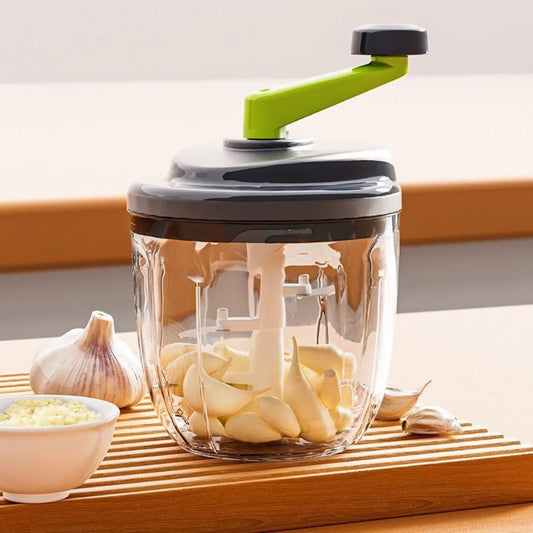 Household 500/900 ML Handcrank Meat Mincer Efficient Quick Manual Vegetable Chopper Labor-saving Plastic Onion Cutter Ginger