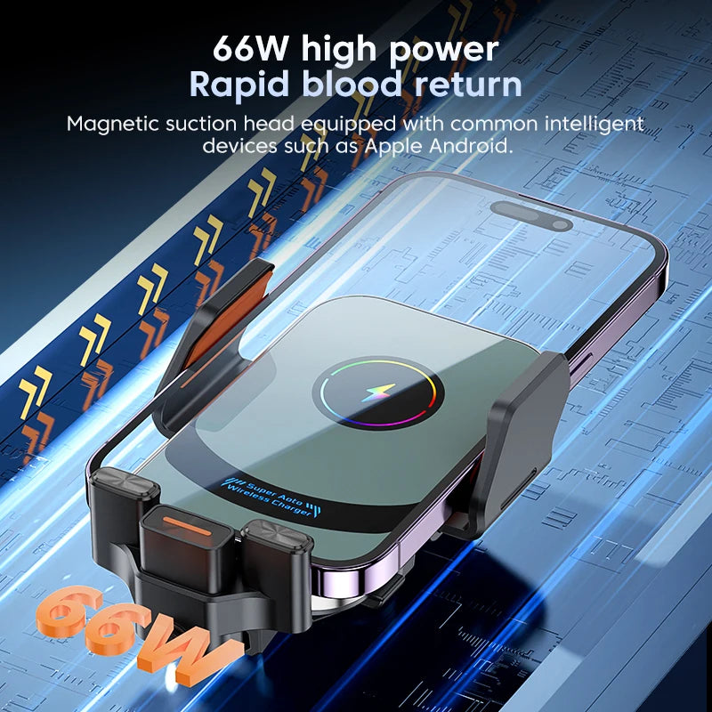 100w Qi Phone Fast Charging Magnetic Qi2 Car Wireless Charger Pad (Suitable For All Mobile Phones)