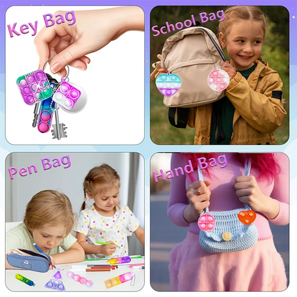 Mini Pop Keychain Fidget Toys Push Pop Bulk Keychain Party Favors For Kids Pop Bubble Toys Pack Boys Girls Adults