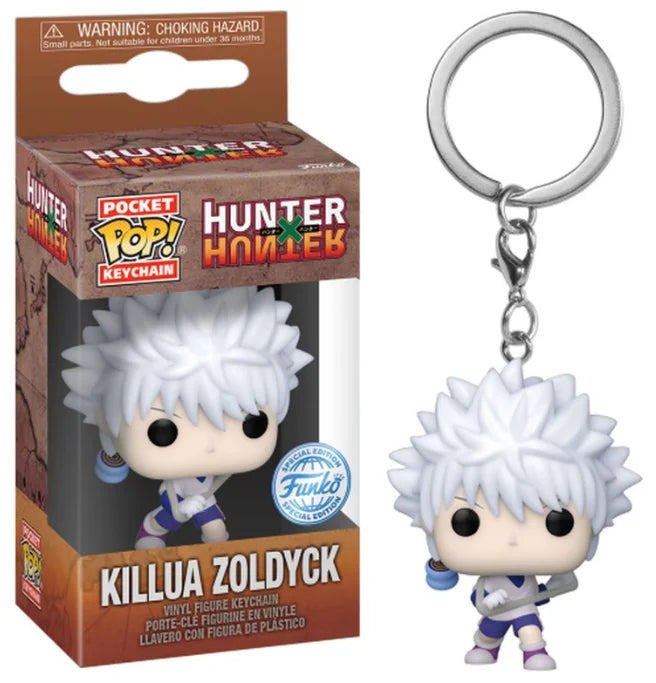 New FUNKO POP Pocket Keychain Hunter Killua Zoldyck PVC Action Figure Collection Model Bag Pendant Toys for Gifts