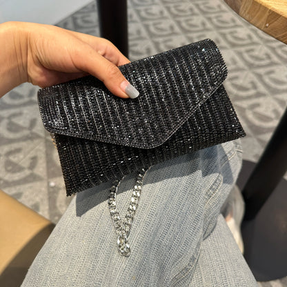 JIOMAY New Rhinestone Bag for Women Shiny Mini Silver Clutch Bag Girls Chain Crossbody Bag Wholesals Items For Small Business