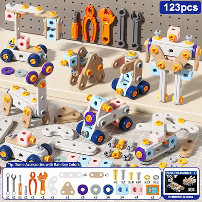 2026 New Kids Tool Set DIY Nut Assembly Toy Kit STEM 3D Puzzle Building Tools Montessori Toys Gifts for Boy Girl Repair Tools